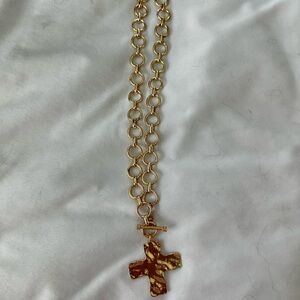Gold Cross Pendant Necklace